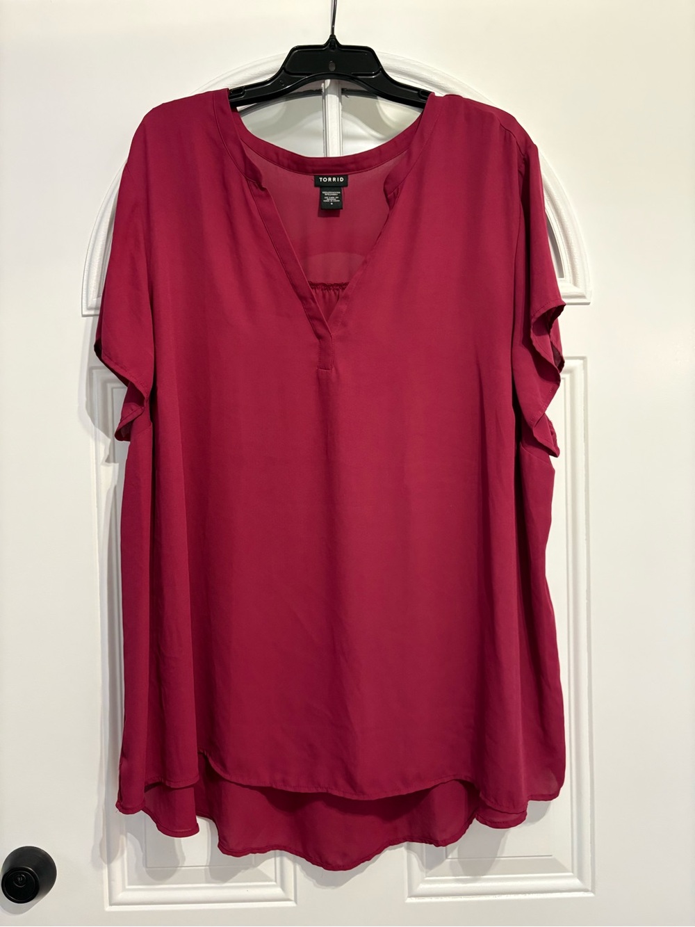 torrid Deep Raspberry Split-Neck Tunic